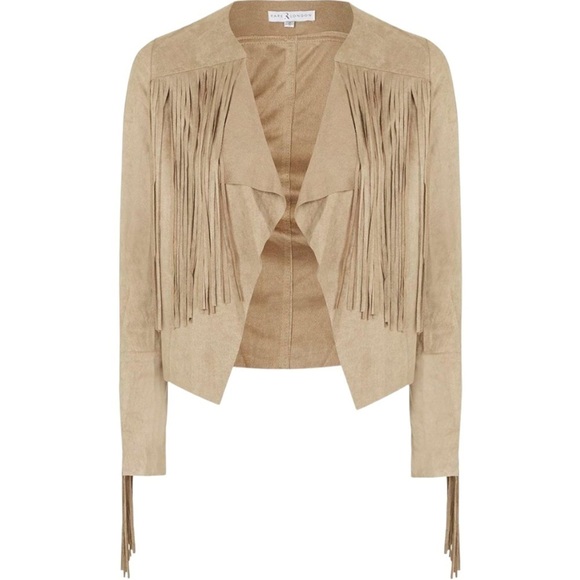 NWT Rare London Tan Fringe Jacket - Picture 1 of 6